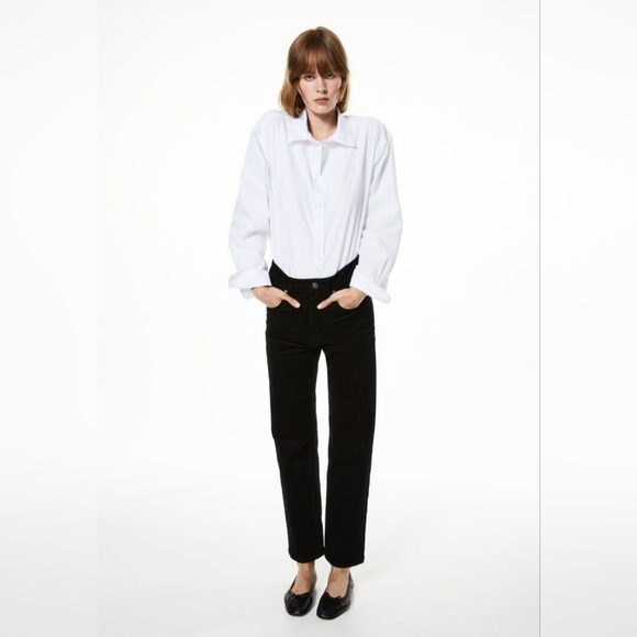 Black corduroy straight leg pants - Picture 2 of 12